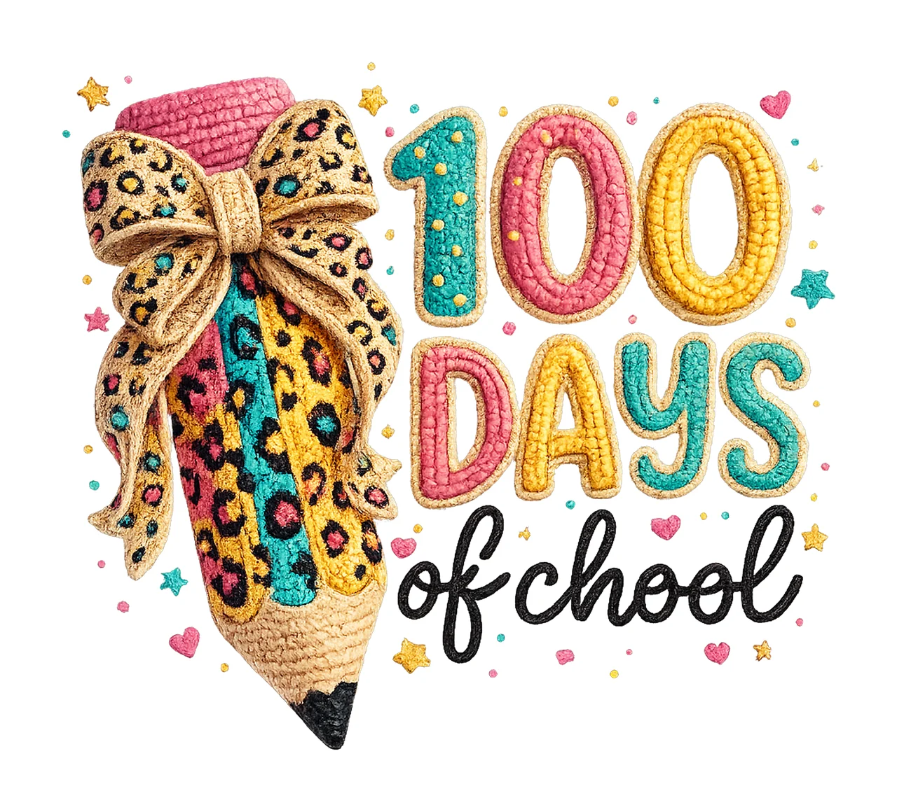 100 Days of School Little Miss 100 Days Smarter Faux Digital