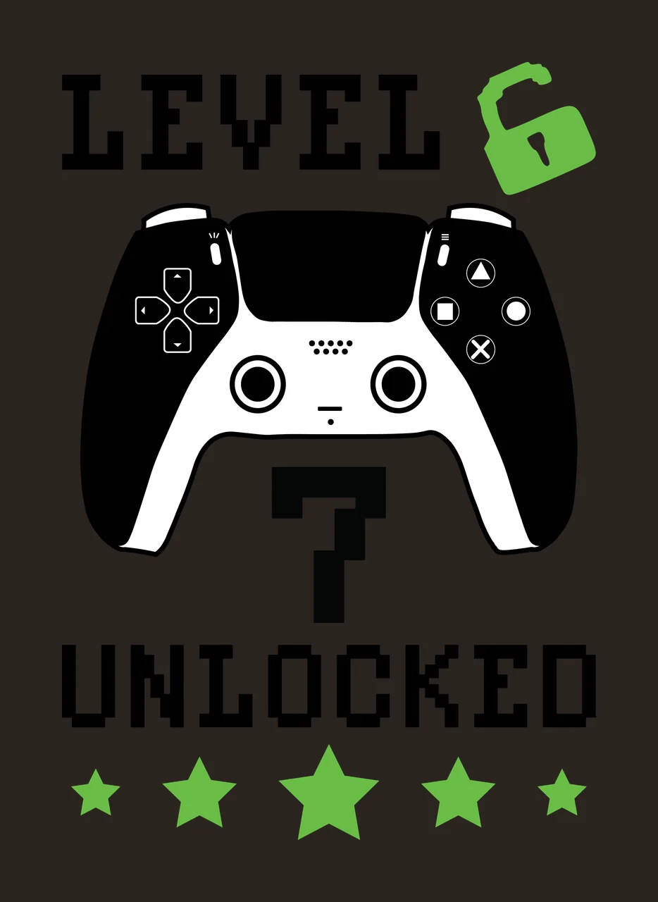 Level 6 7 Unlocked Gaming Controller Graphic locked lock stars contrast preview thumbnail