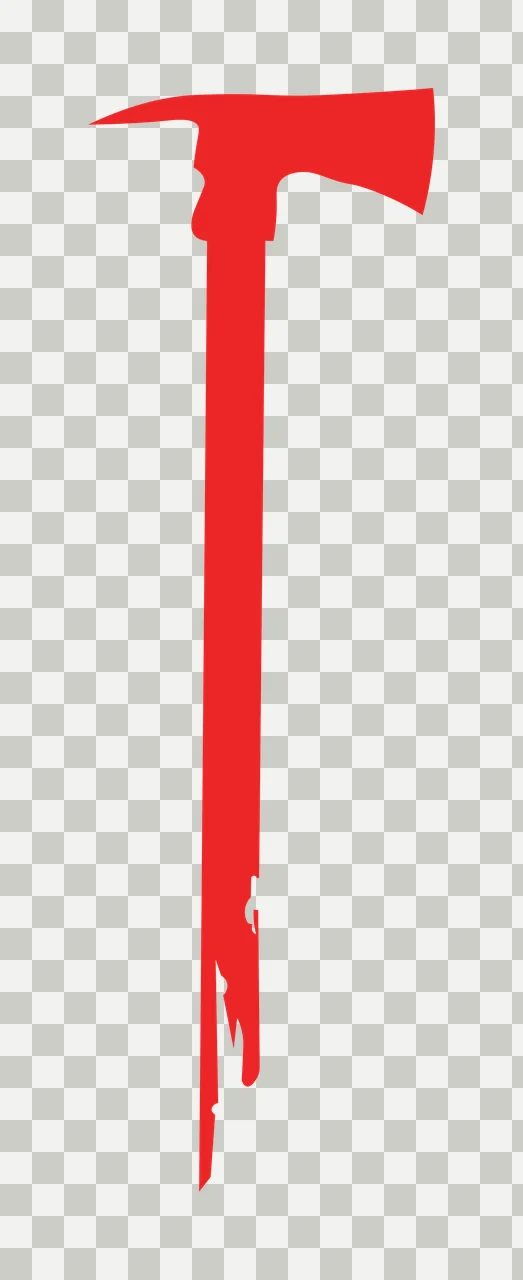 Torn Handle Fire Axe Silhouette Isolated head broken black transparency and detail preview thumbnail