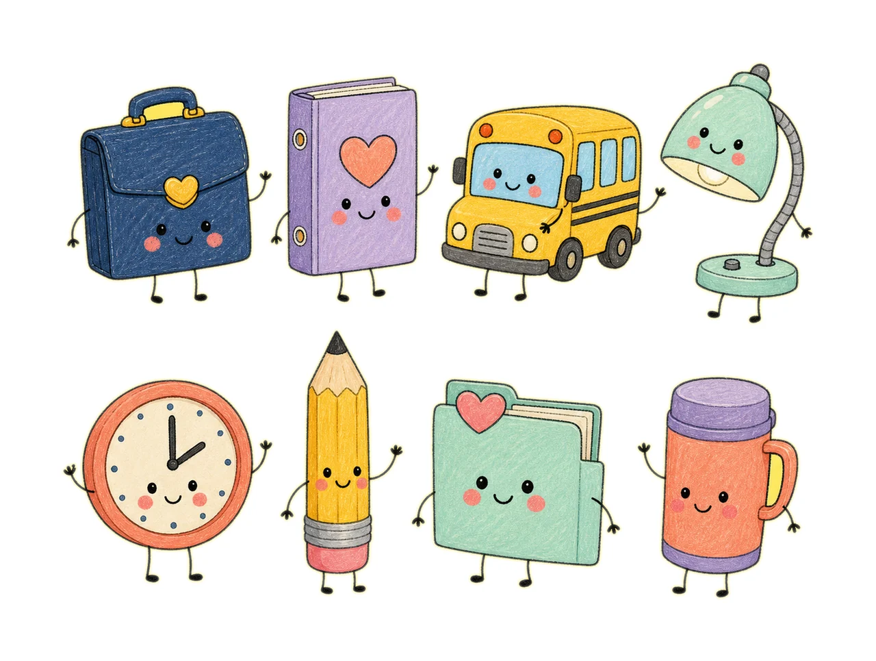 Principal School Employee Doodle Characters Cute Variation A