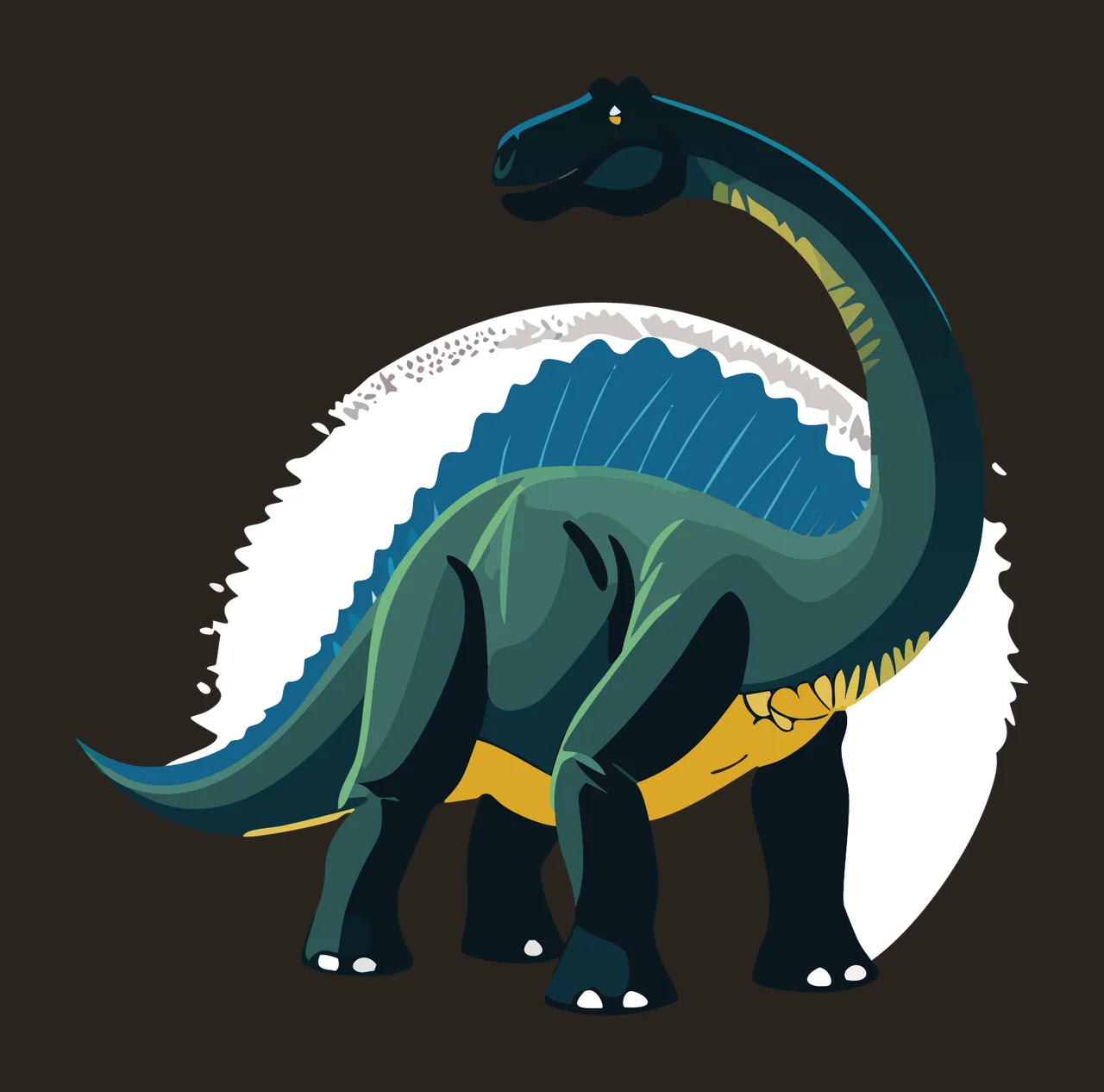 Dinosaur Black Sauropod Silhouette Detail standing tail neck contrast preview thumbnail