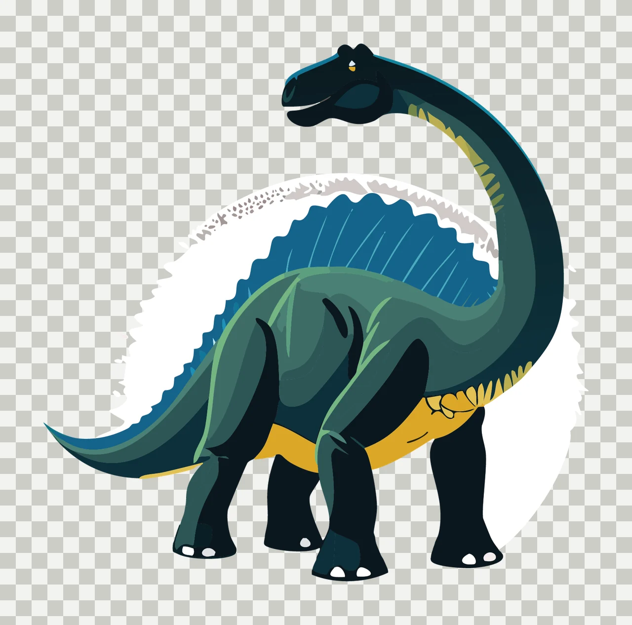 Dinosaur Black Sauropod Silhouette Detail standing tail neck transparency and detail preview thumbnail