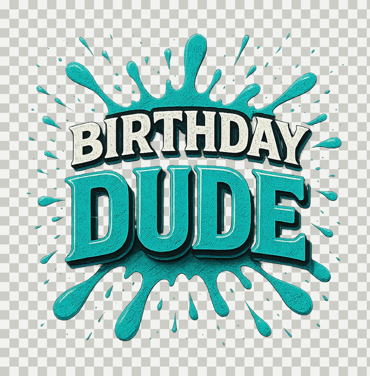 Birthday Dude Sublimation Design Happy Birthday Artwork DTF transparency and detail preview thumbnail