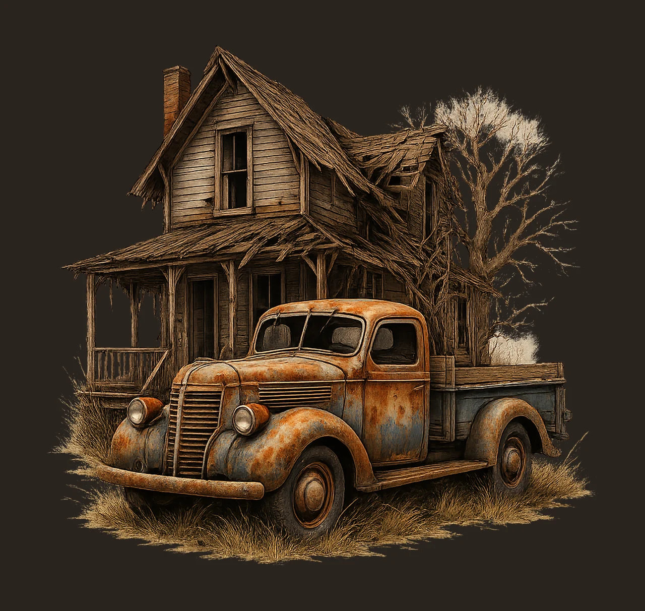 Old Trucks Artwork Antique Rusted Trucks Junk Truck Images contrast preview thumbnail