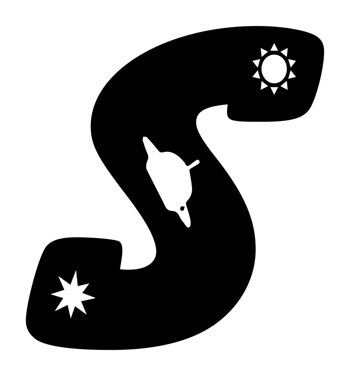 Space S Letter Decorated With Sun And Planet