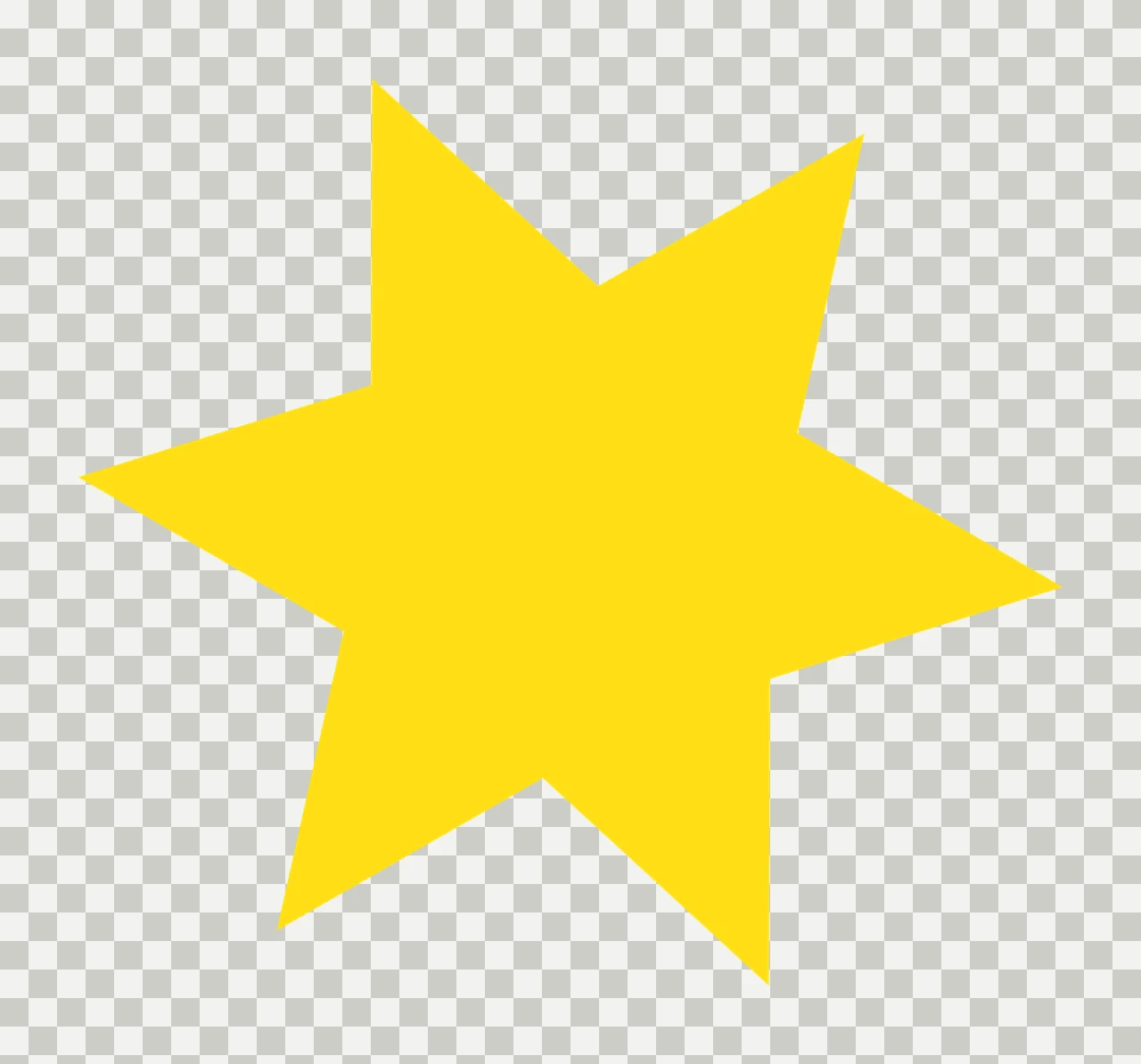 Six Pointed Yellow Star Shape transparency and detail preview thumbnail