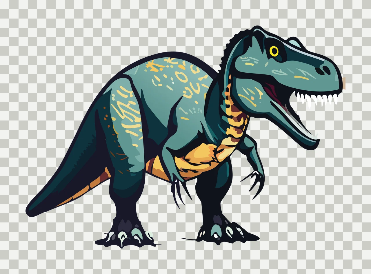 Dinosaur Black Silhouette Of Roaring Skeleton teeth claws animal transparency and detail preview thumbnail