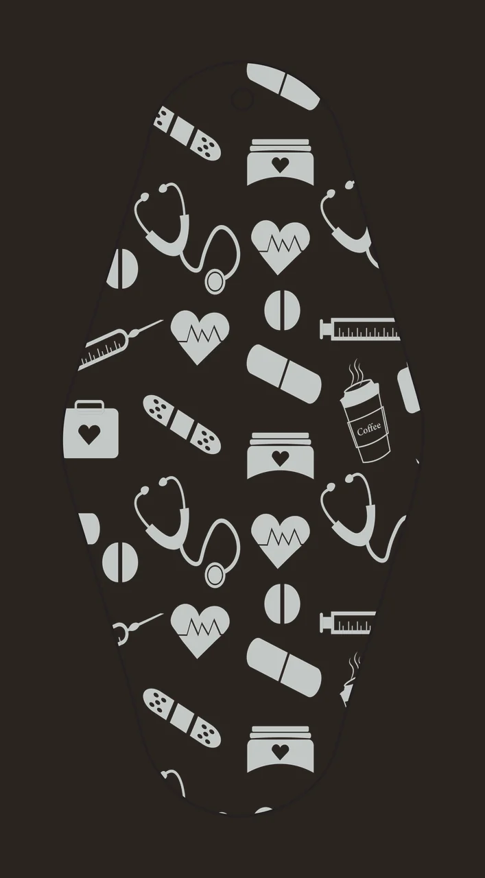 Classic Motel Keychain Medical Icons Pattern Hotel symbols contrast preview thumbnail