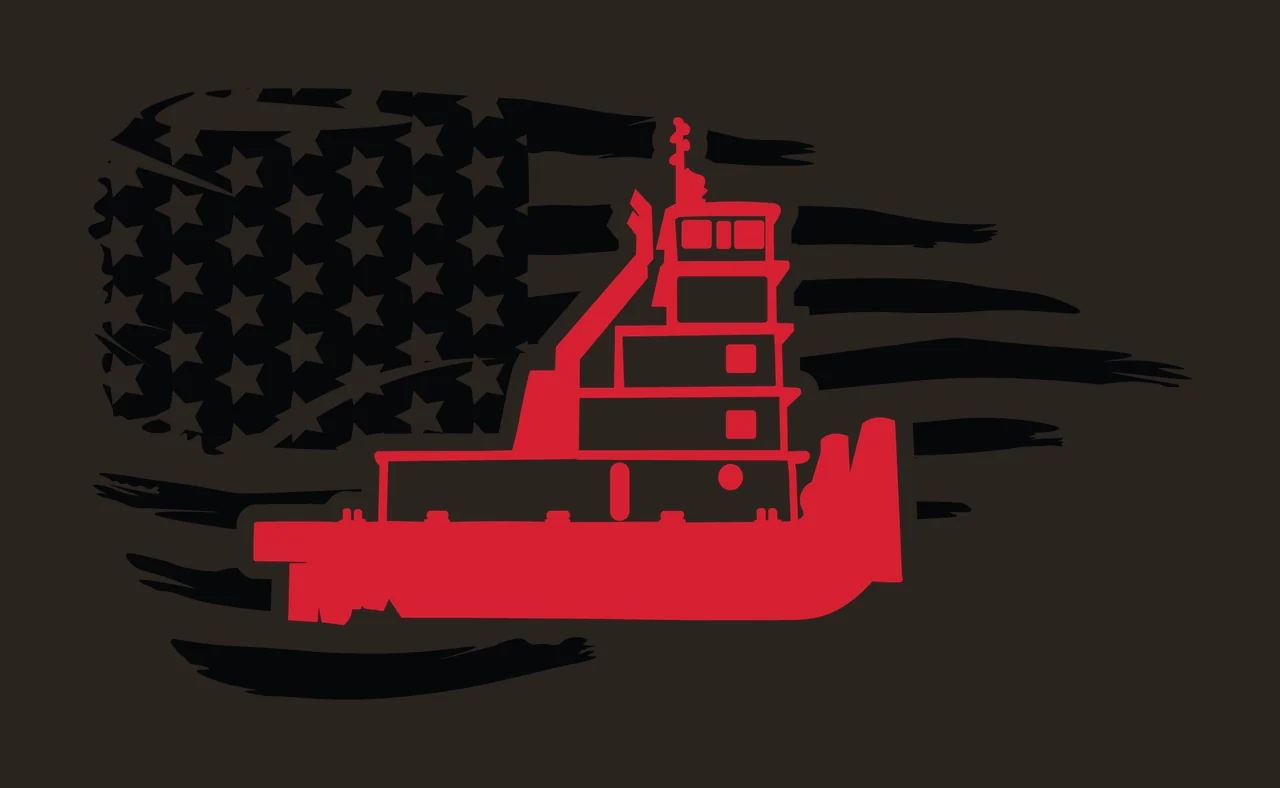 Can Glass Wrap Tugboat With Distressed American Flag contrast preview thumbnail