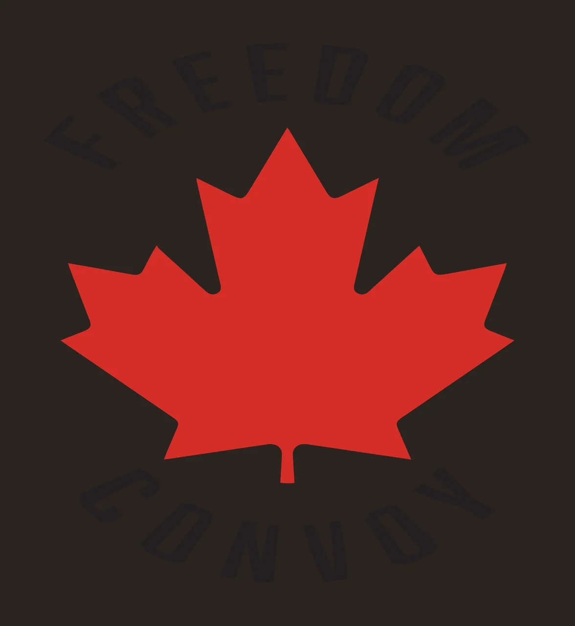FREEDOM CONVOY Typography Design with red maple leaf and black arched text 'FREEDOM' in white contrast preview thumbnail