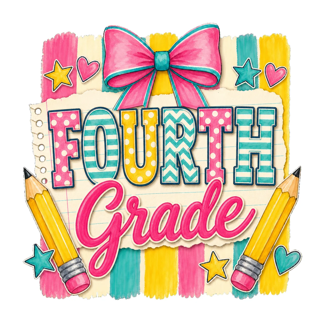 Striped Back To School Pre Kindergarten First Variation F