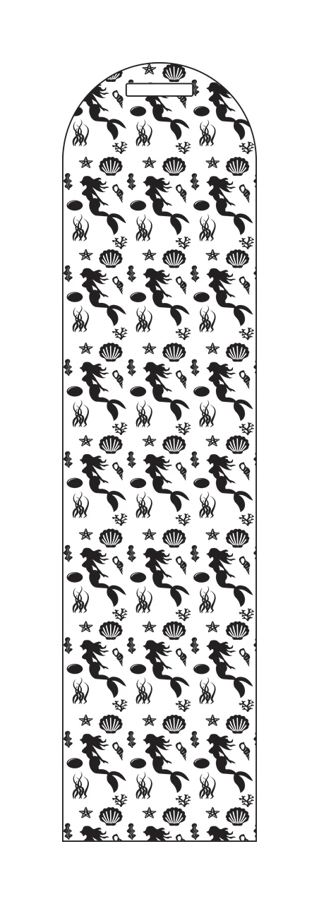Mermaid Silhouette Pattern With Marine Life seashell and seaweed