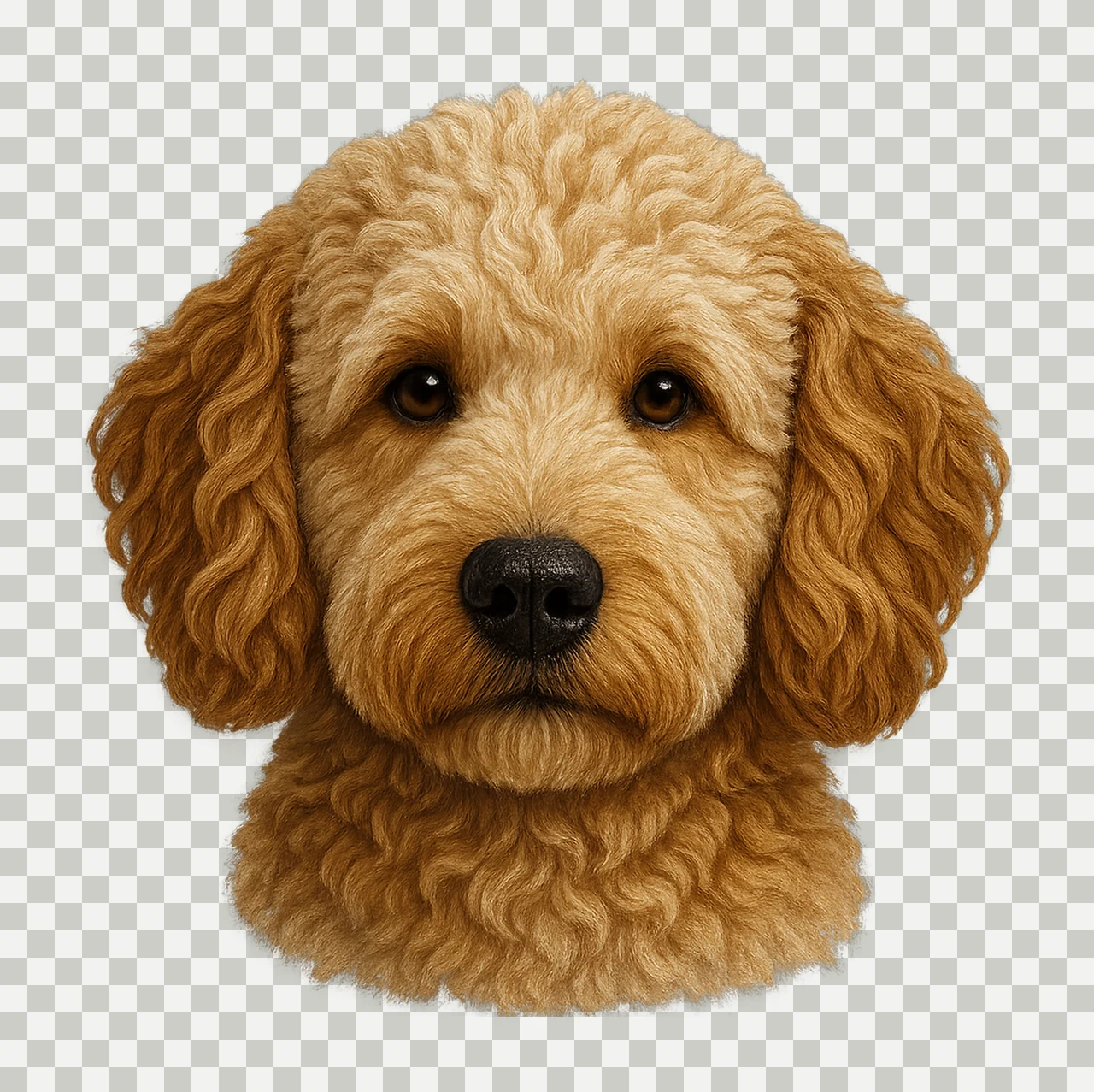 Latch Hook Yarn Crochet Golden Doodle Dog Sublimation Design transparency and detail preview thumbnail