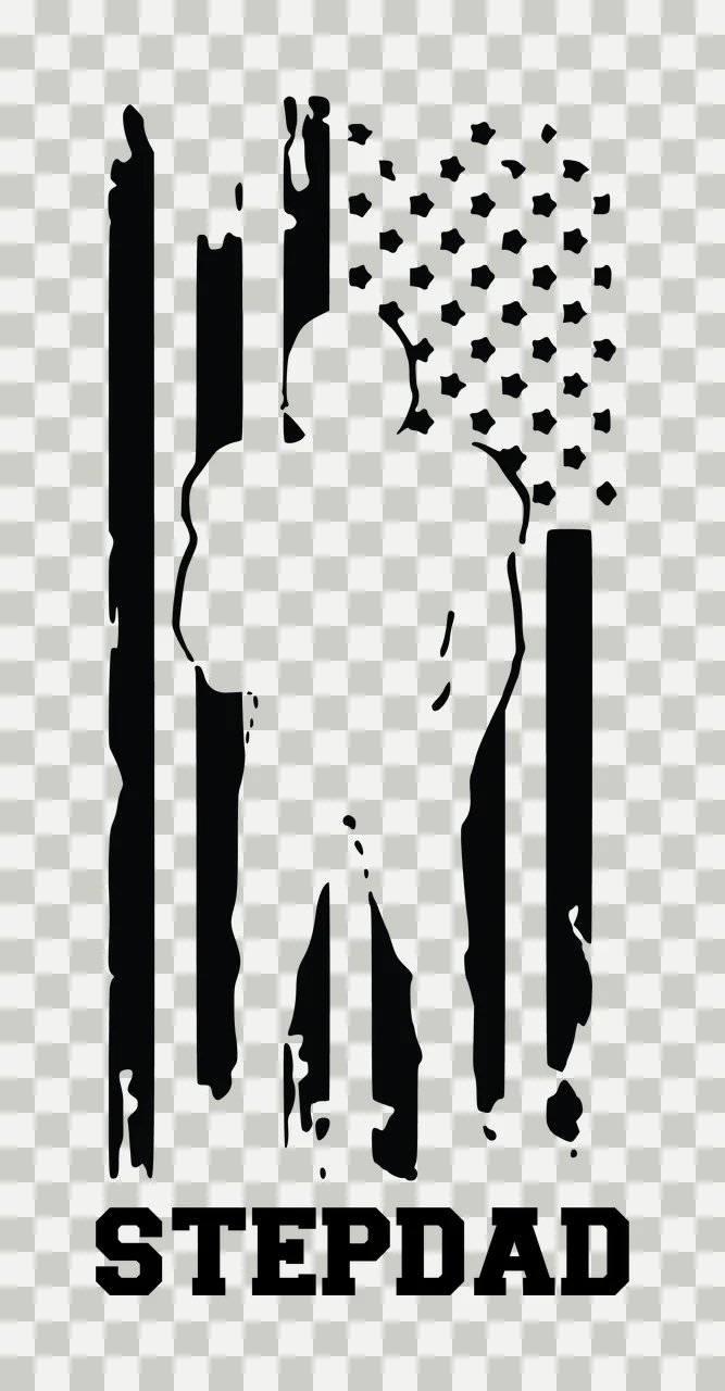 Stepdad Silhouette Football Flag Design transparency and detail preview thumbnail