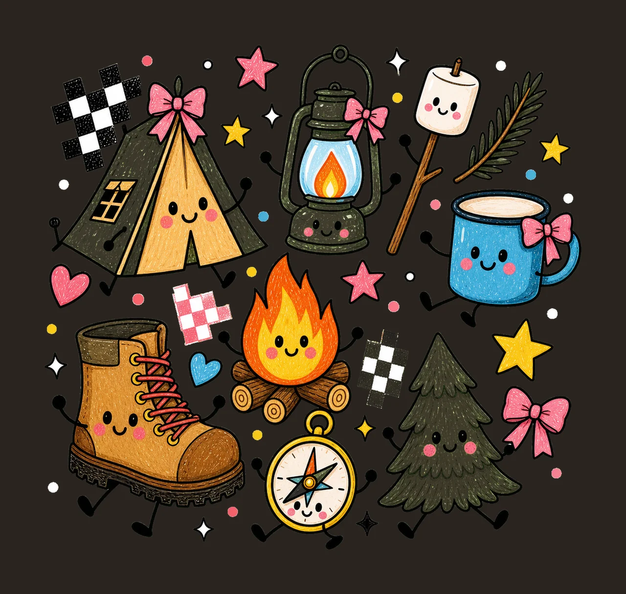 camping outdoor 02 preppy checker sublimation instant shirt contrast preview thumbnail