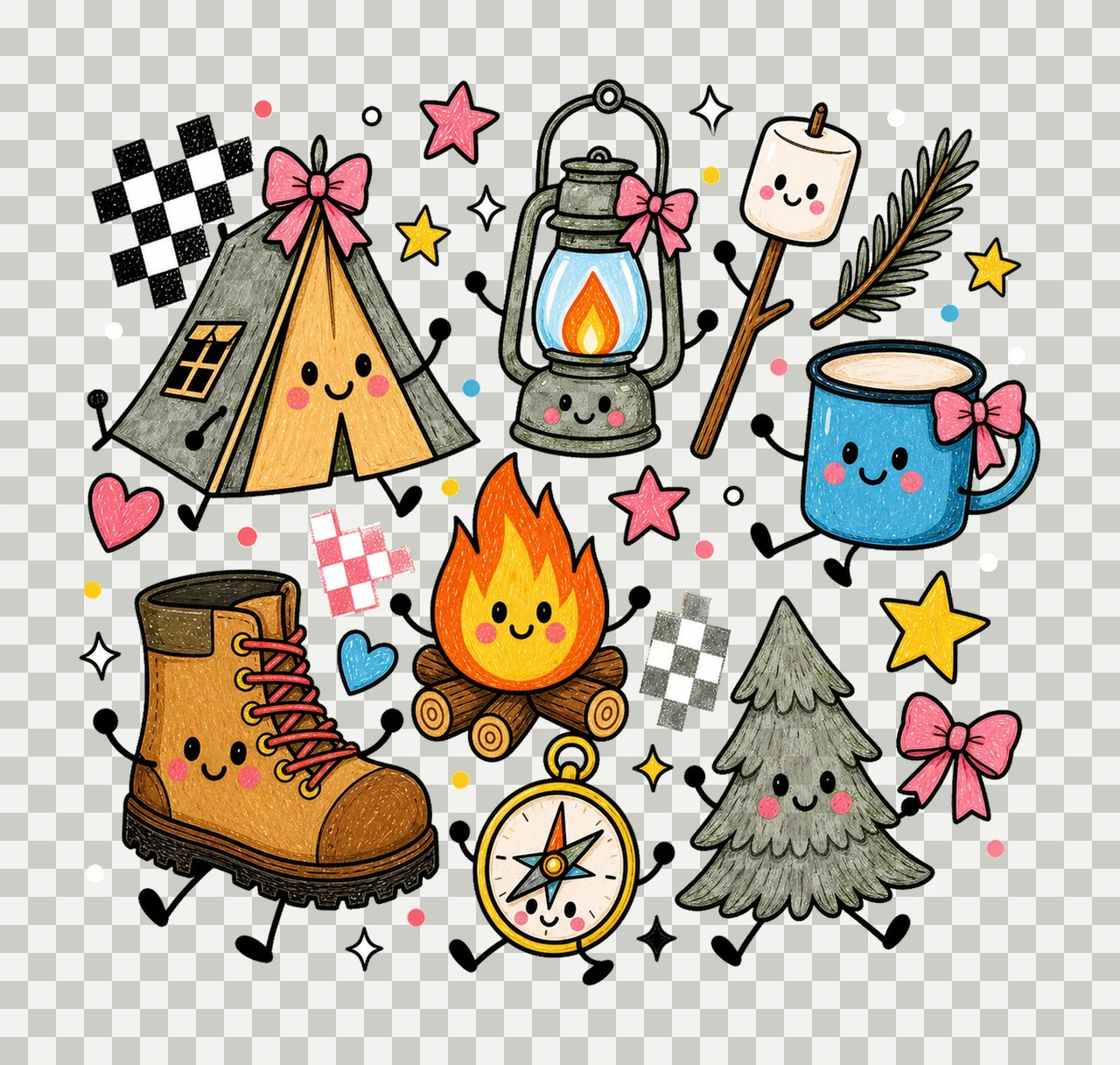 camping outdoor 02 preppy checker sublimation instant shirt transparency and detail preview thumbnail