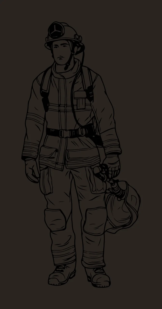 Person In Protective Gear Outline standing clothing helmet contrast preview thumbnail