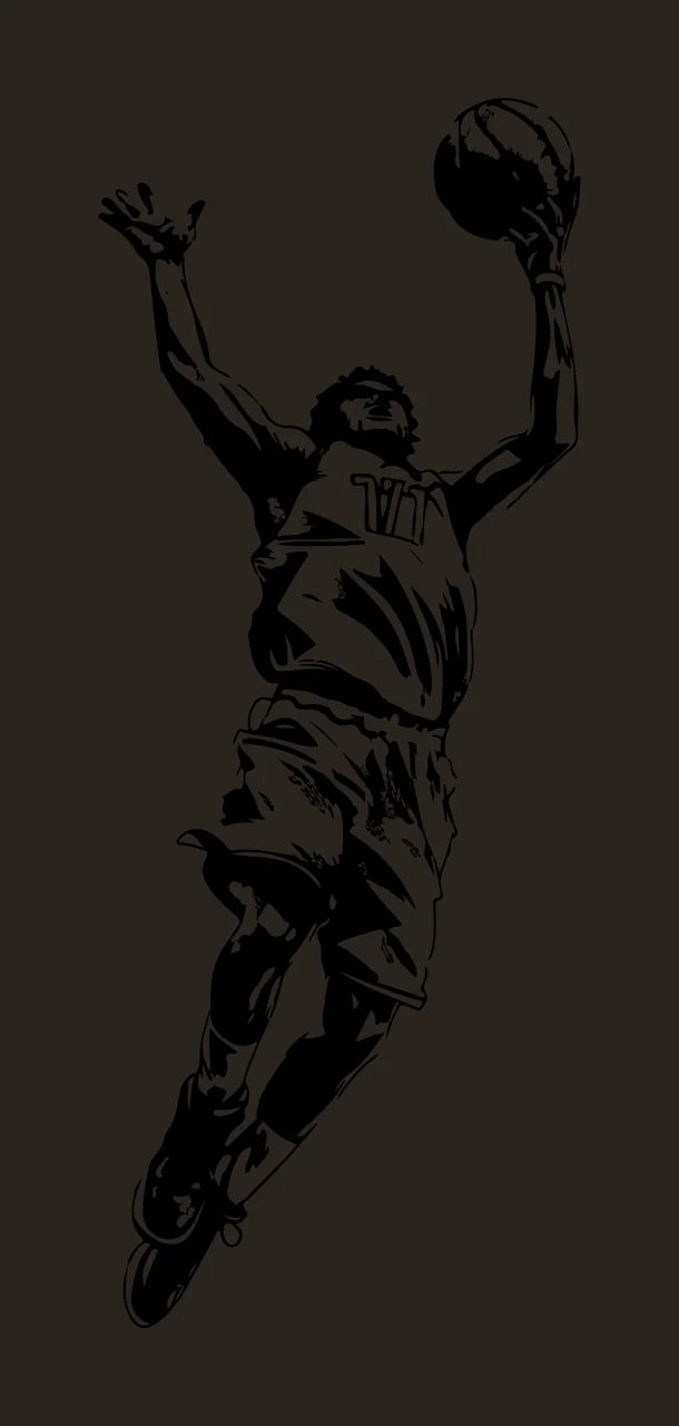 Leaping Athlete With Basketball Silhouette jumping shorts shirt contrast preview thumbnail