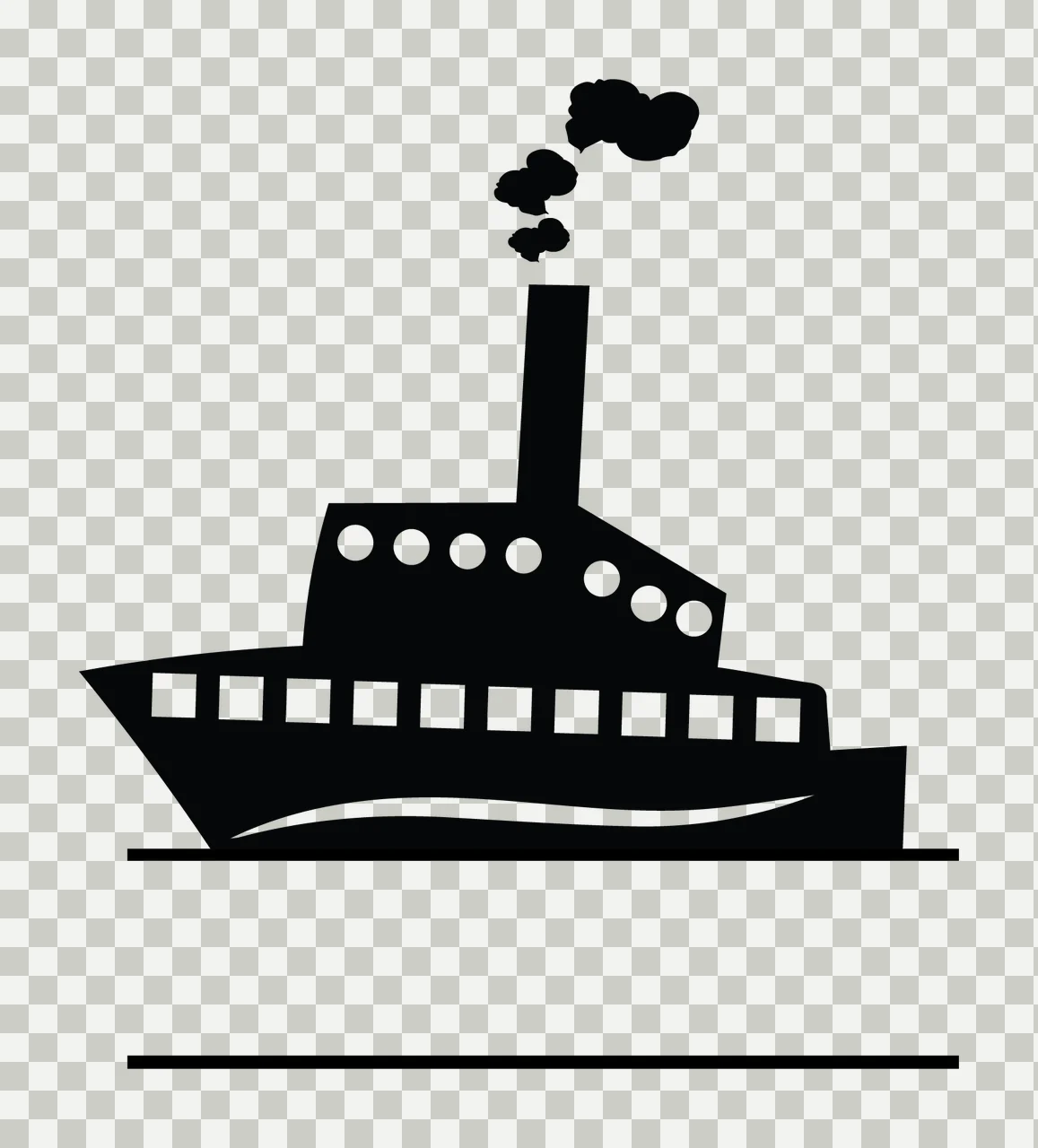 Ship With Steam And Smoke In Black transparency and detail preview thumbnail