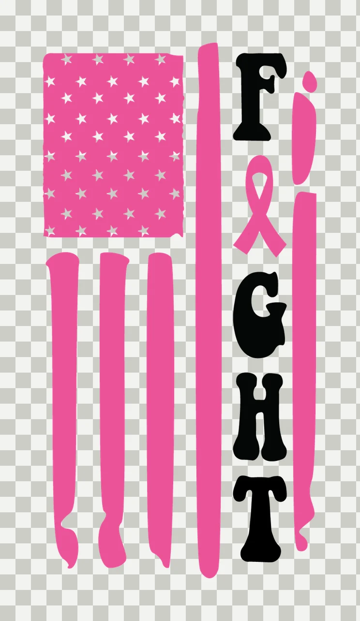 Fight Flag Ribbon Typography Graphic stars stripes lettering transparency and detail preview thumbnail