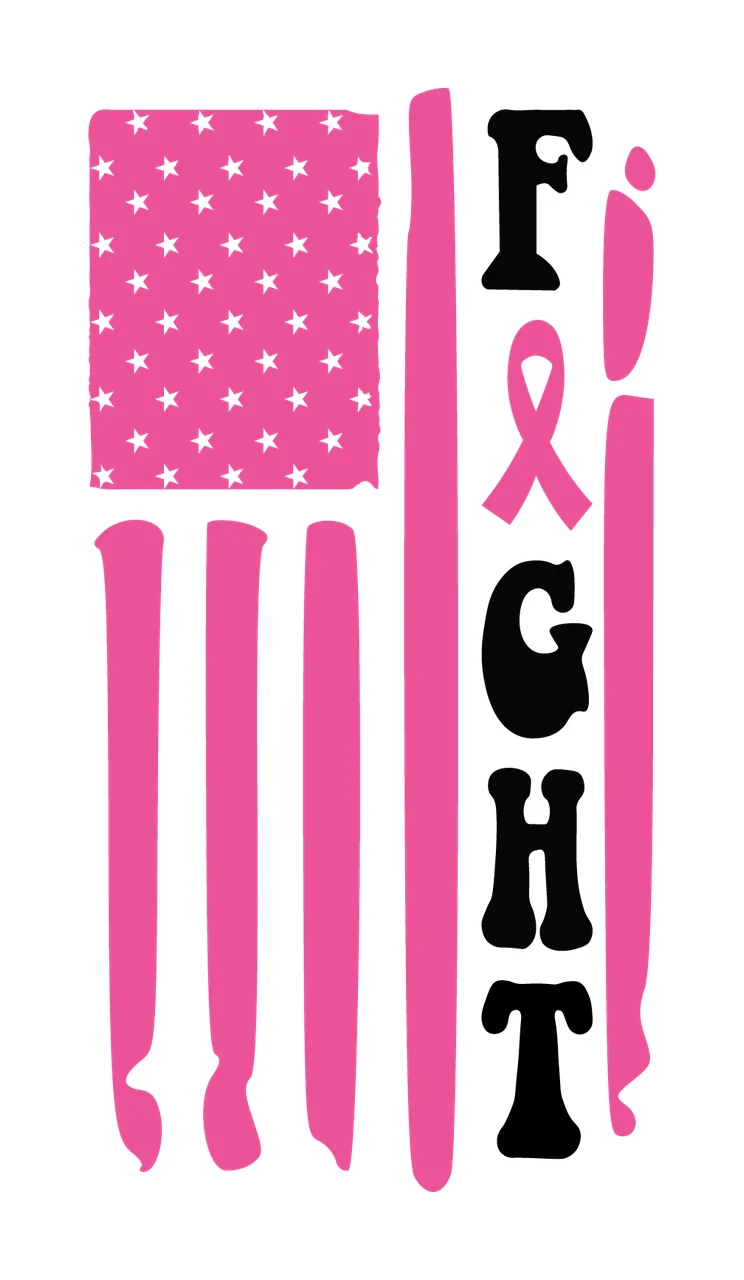 Fight Flag Ribbon Typography Graphic stars stripes lettering