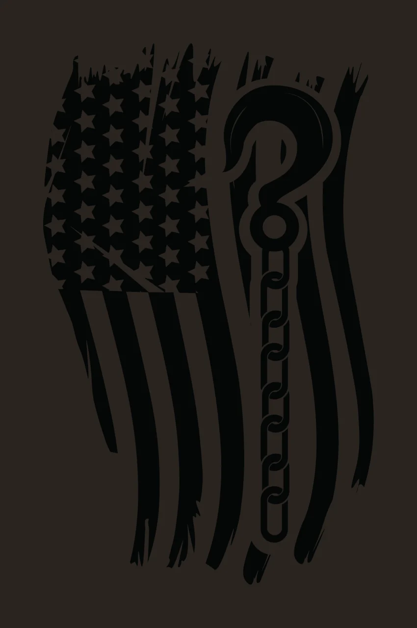 Towing Flag American With Tow Hook and chain grunge black contrast preview thumbnail