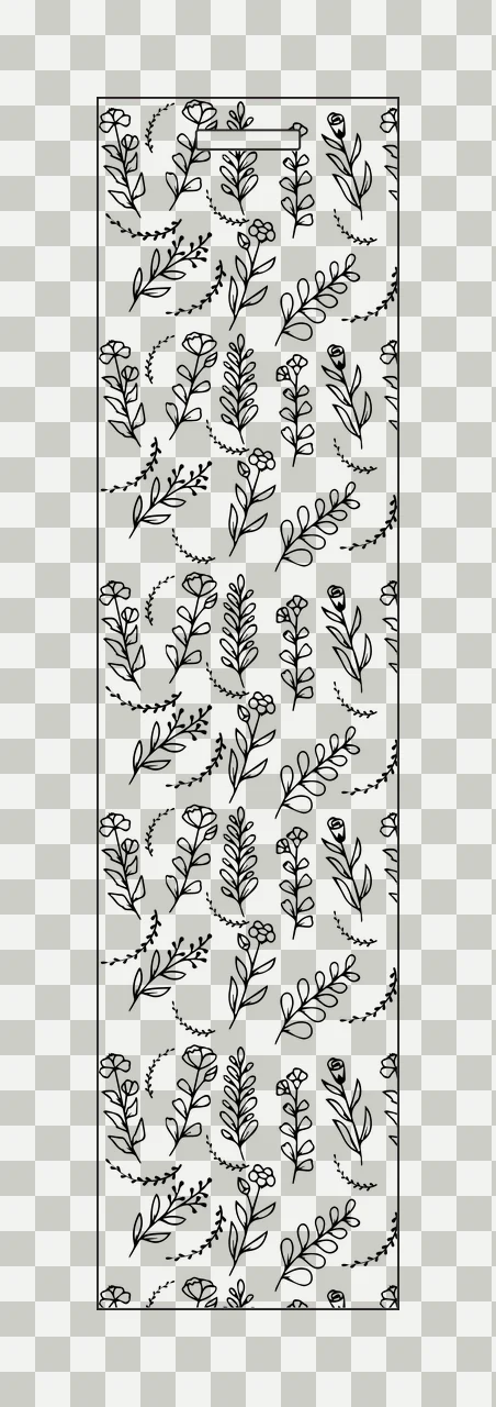 Floral Pattern With Hand Drawn Leaves flowers twigs Line art transparency and detail preview thumbnail