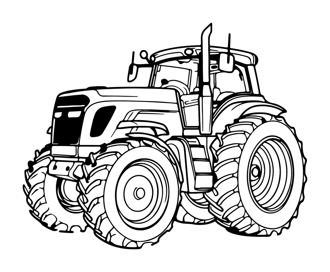 Agricultural Tractor Side Profile stationary wheels exhaust pipe