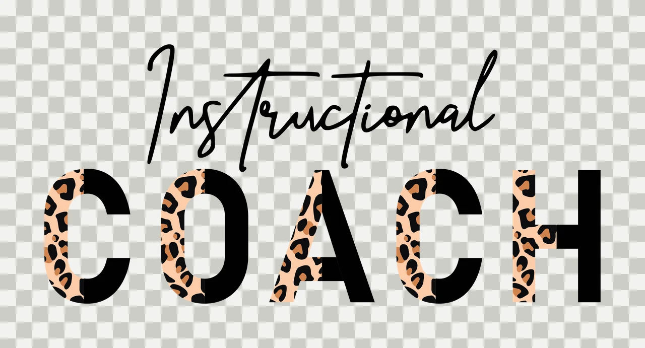 Instructional Coach Black Leopard Print Text Graphic white transparency and detail preview thumbnail