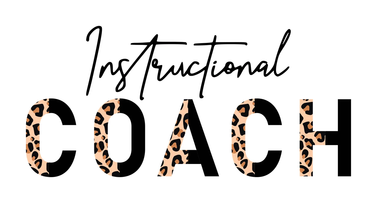 Instructional Coach Black Leopard Print Text Graphic white