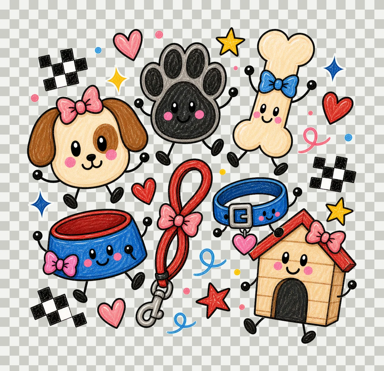 dog lover national dog day 02 preppy checker sublimation transparency and detail preview thumbnail