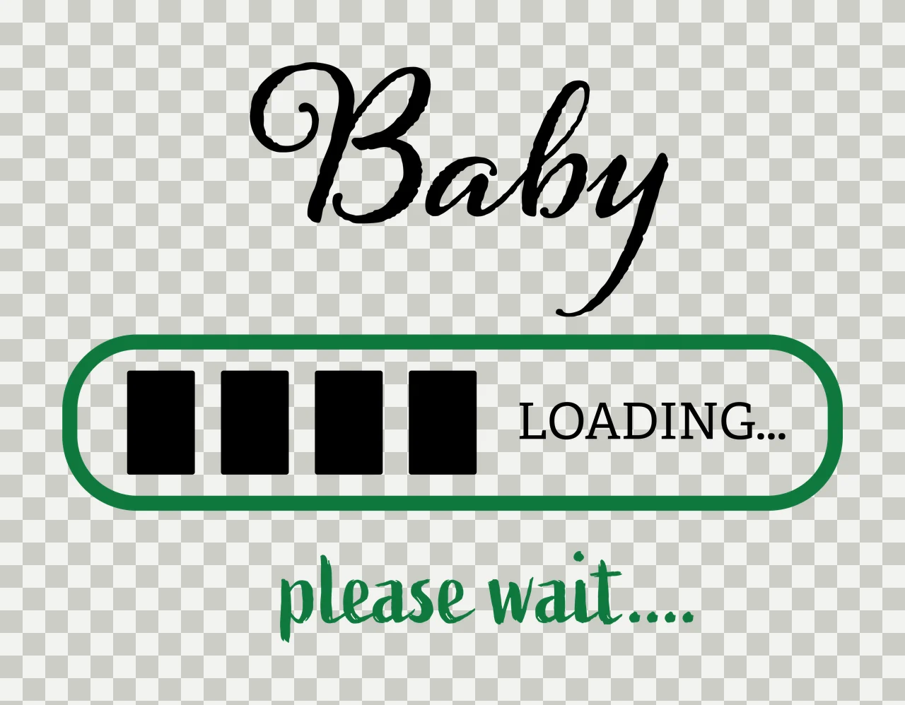 Baby Loading Progress Bar Four Blocks black white 1 5 F16 BIG transparency and detail preview thumbnail