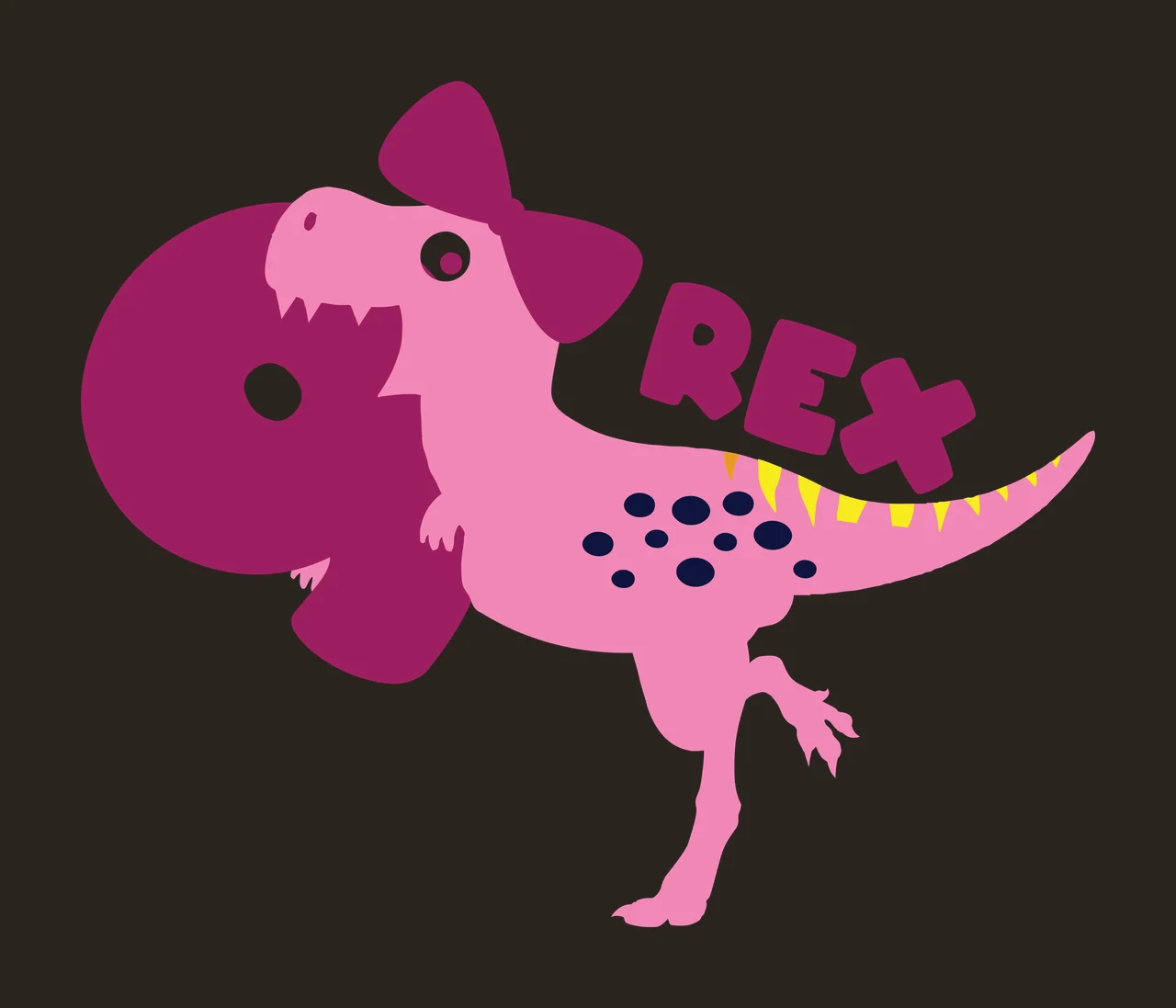 Dinosaur Rex Silhouette With O standing letter R E X black contrast preview thumbnail