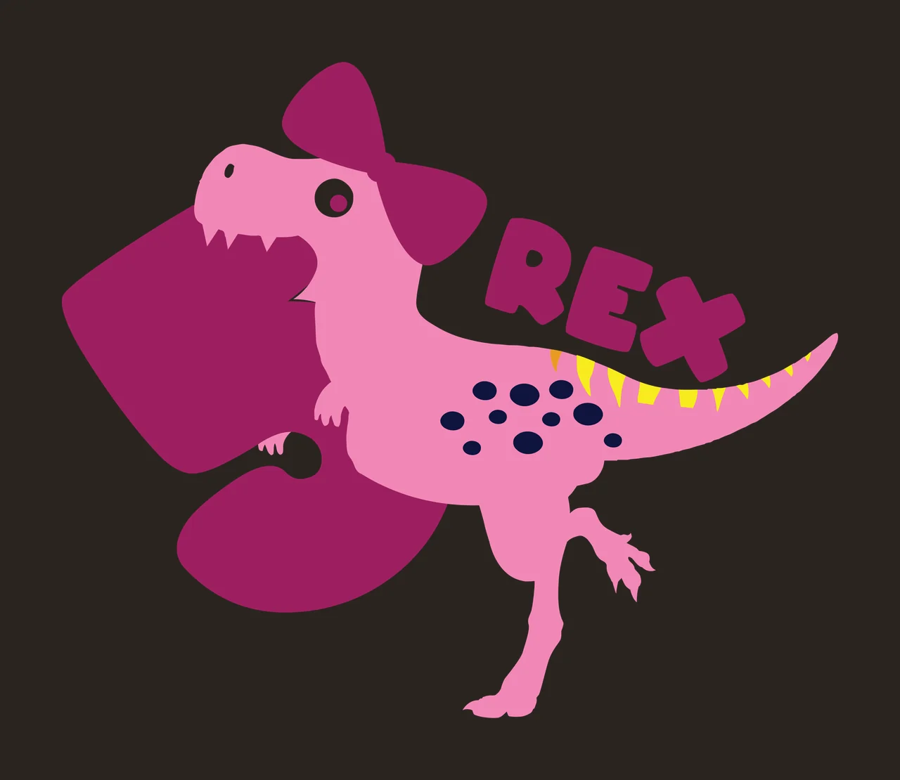 Dinosaur Rex Text With Silhouette standing animal black plain contrast preview thumbnail