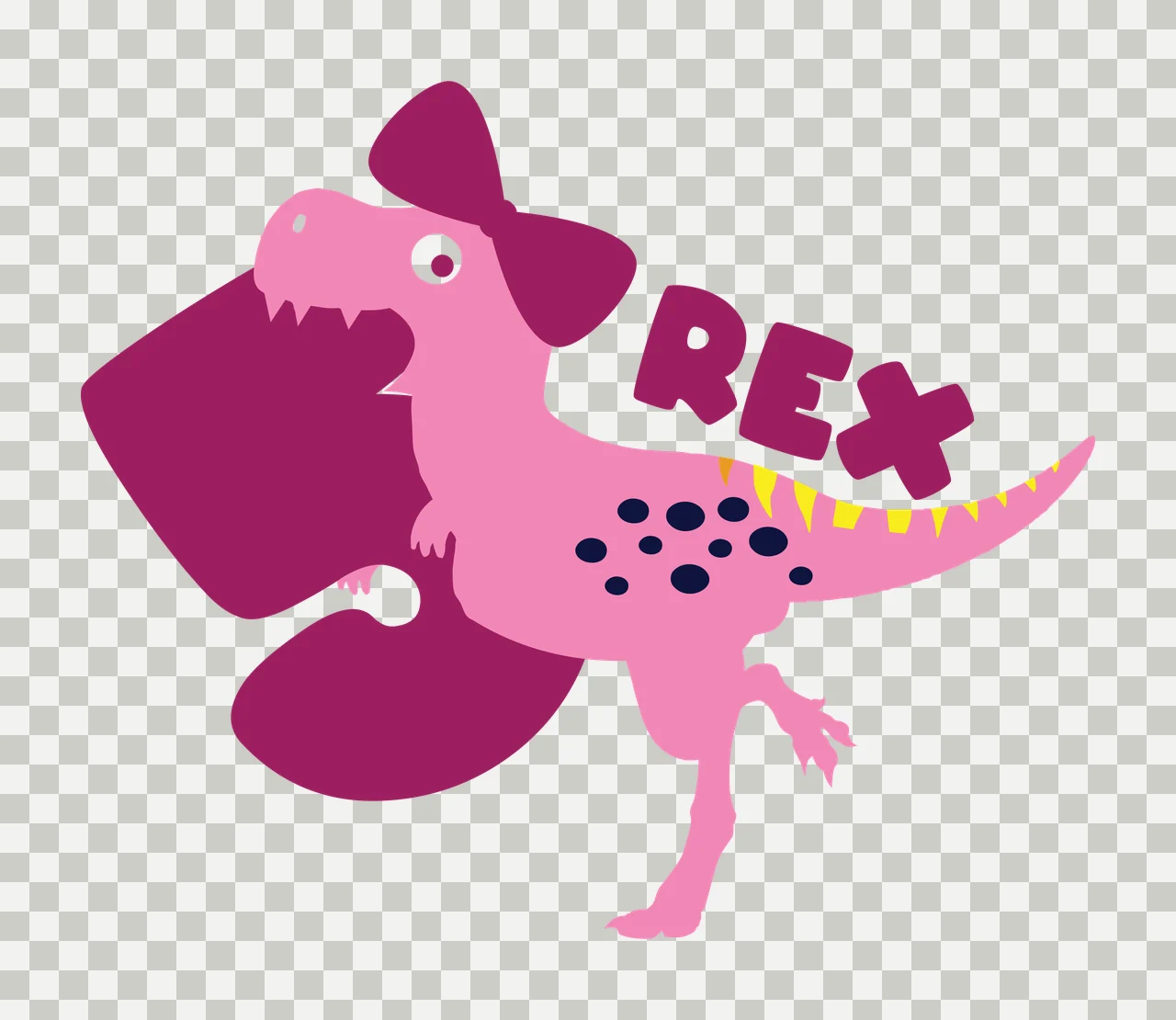 Dinosaur Rex Text With Silhouette standing animal black plain transparency and detail preview thumbnail