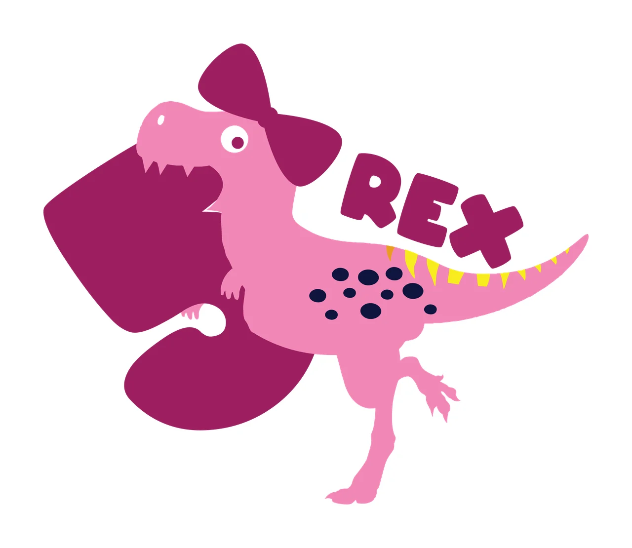 Dinosaur Rex Text With Silhouette standing animal black plain