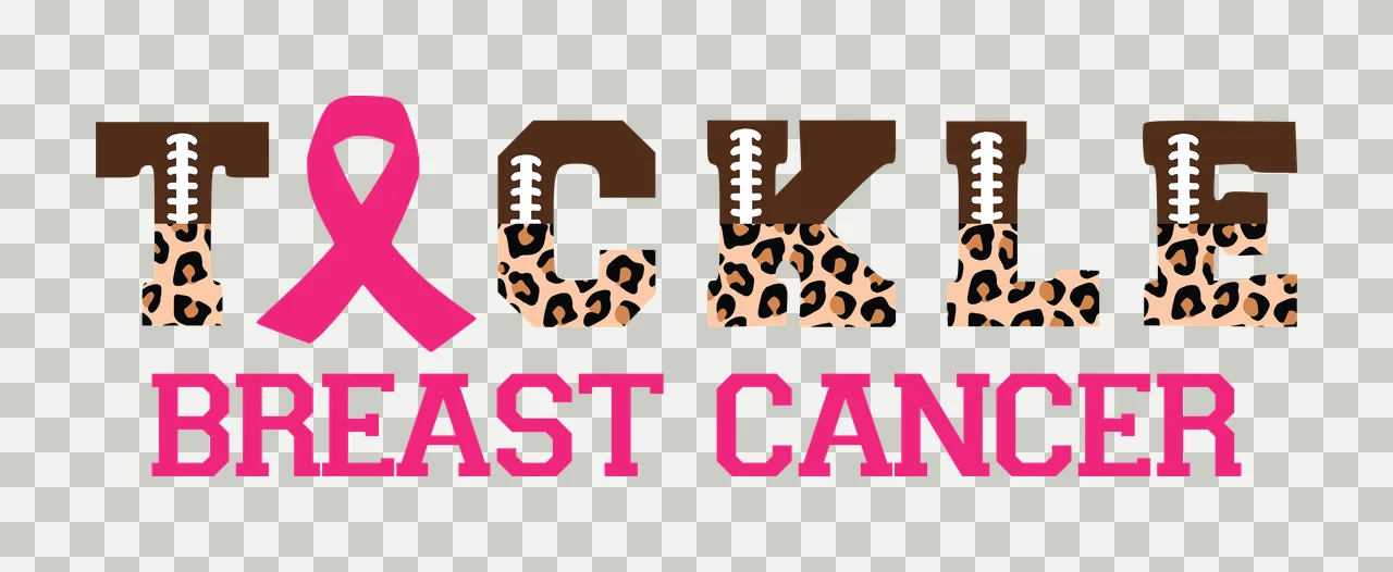 Tackle Breast Cancer Black Text With Leopard Print ribbon Variation transparency and detail preview thumbnail