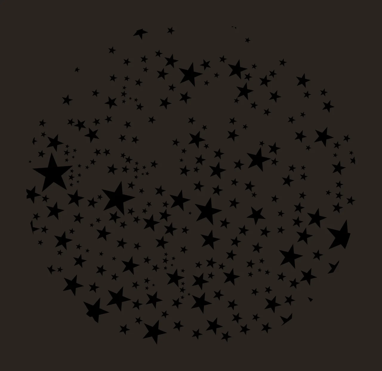Keychain Circular Black Frame With Star Scatter pattern stars contrast preview thumbnail