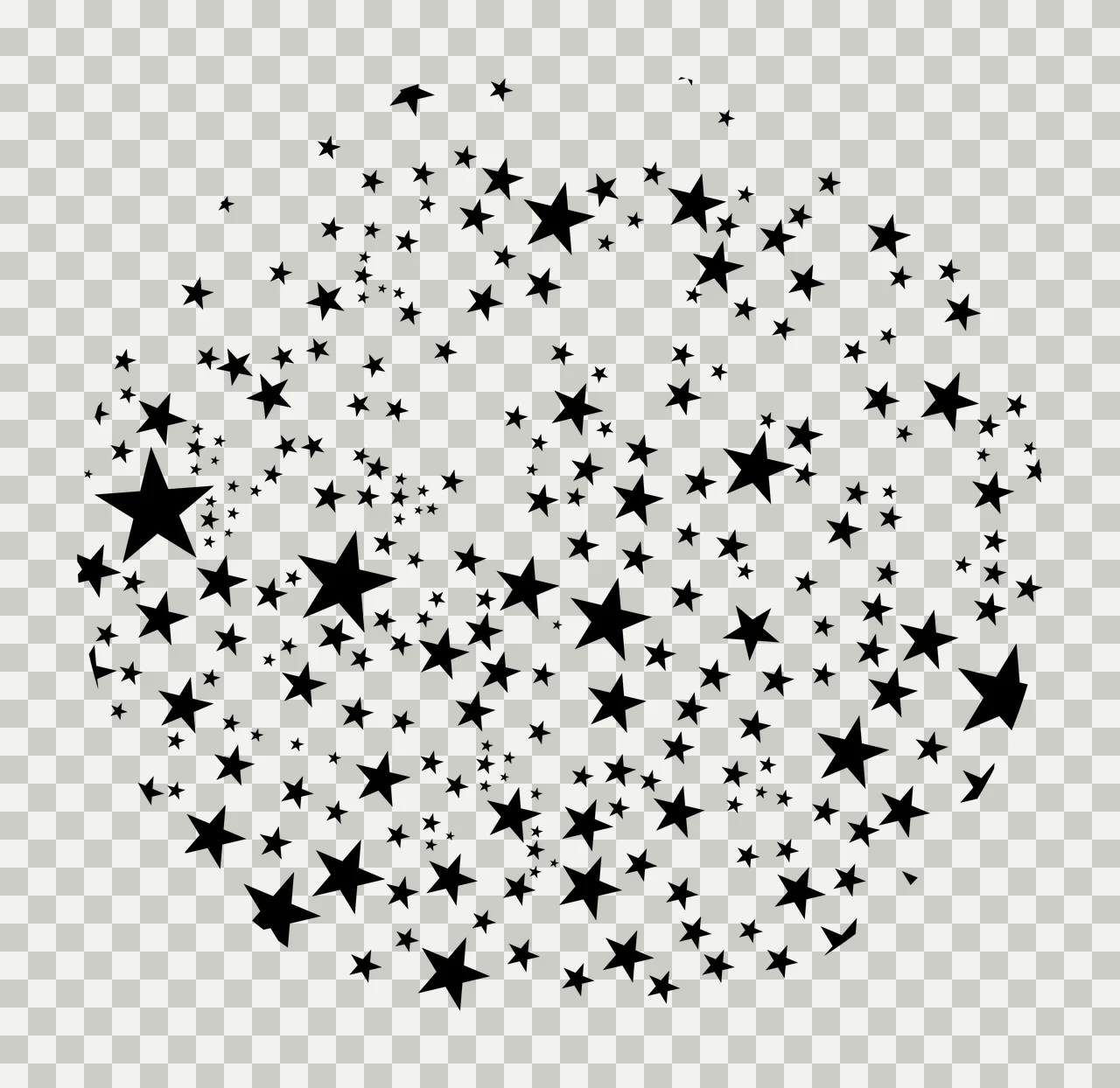 Keychain Circular Black Frame With Star Scatter pattern stars transparency and detail preview thumbnail