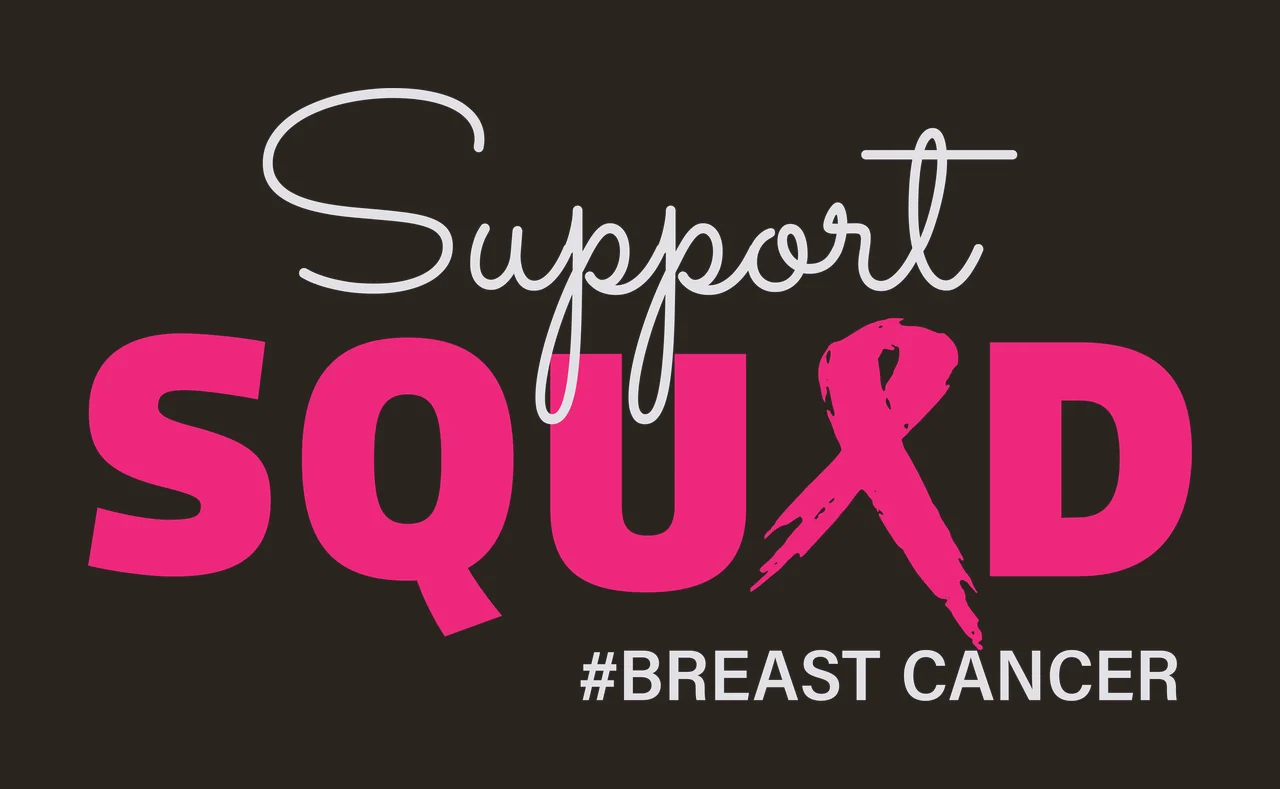 Support Squad Breast Cancer Ribbon Text black white typography contrast preview thumbnail