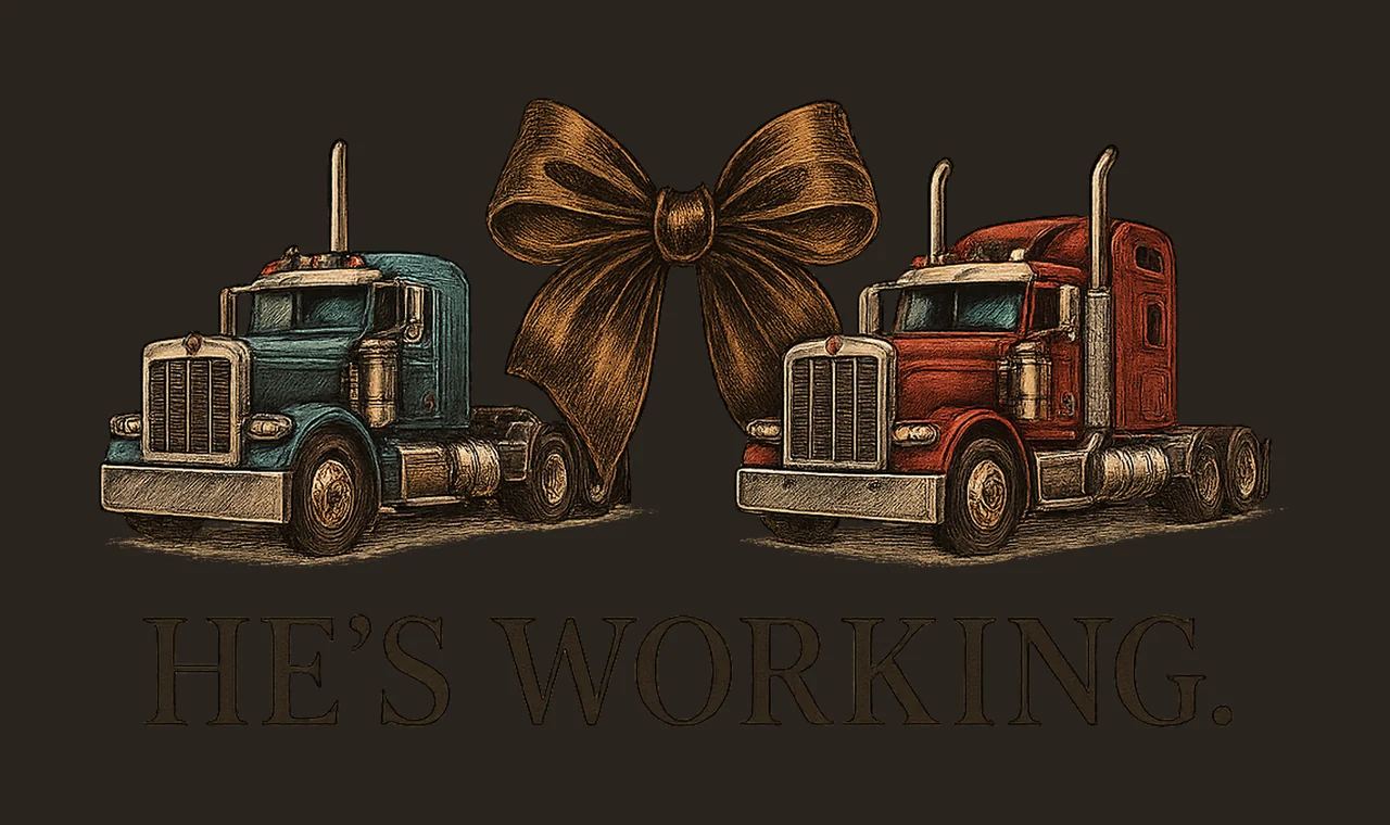 He Working Semi Driver Design Truck Driver Blue Collar Wife contrast preview thumbnail