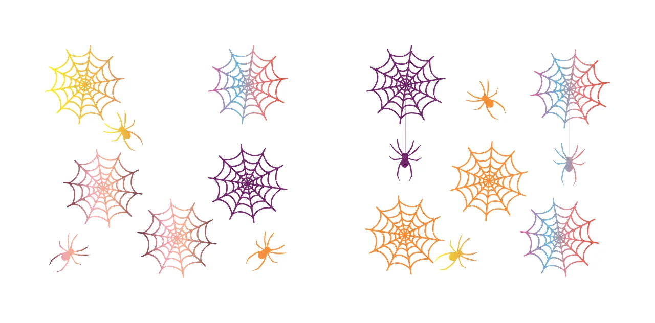 Can Glass Wrap Black Spider Web Repeating Grid hanging white