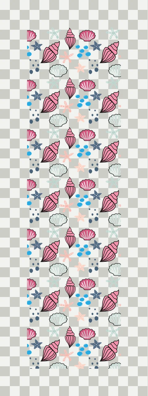 Seashell And Starfish Vertical Pattern seashells dots black transparency and detail preview thumbnail