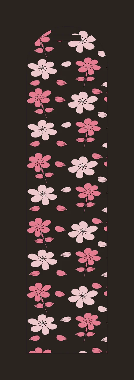 Floral Pattern With Silhouettes On Strip Flowers Arranged Leaves contrast preview thumbnail