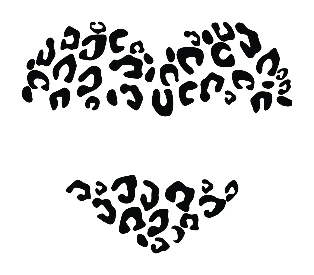 Abstract glyph cluster design with black irregular glyphs and two separate glyph groupings in white