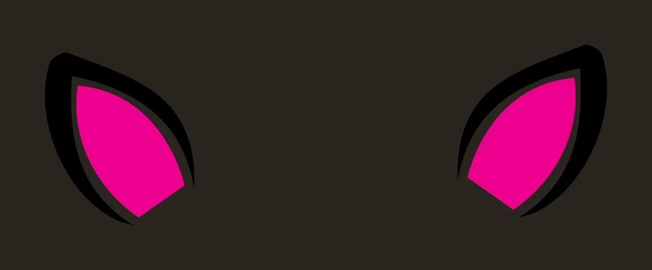 Two Symmetric Black Animal Ear Shapes On White ears Minimalist icon contrast preview thumbnail