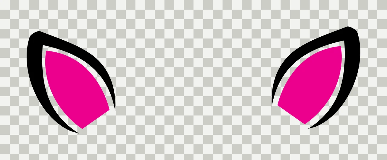Two Symmetric Black Animal Ear Shapes On White ears Minimalist icon transparency and detail preview thumbnail