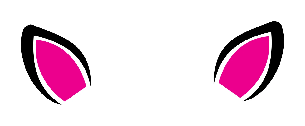 Two Symmetric Black Animal Ear Shapes On White ears Minimalist icon