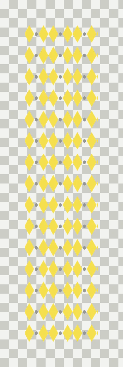 Geometric pattern Illustration with yellow diamonds, grey dots, rhombuses and vertical strip in white transparency and detail preview thumbnail