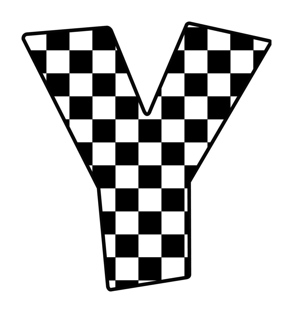 Can Glass Wrap Letter Y Black And White